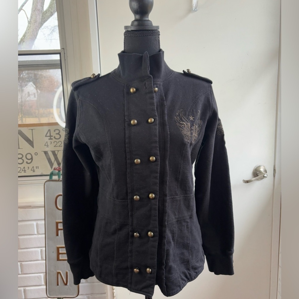 Harley Davidson Military‎ Style Sweatshirt Jacket medium motorcycle layered